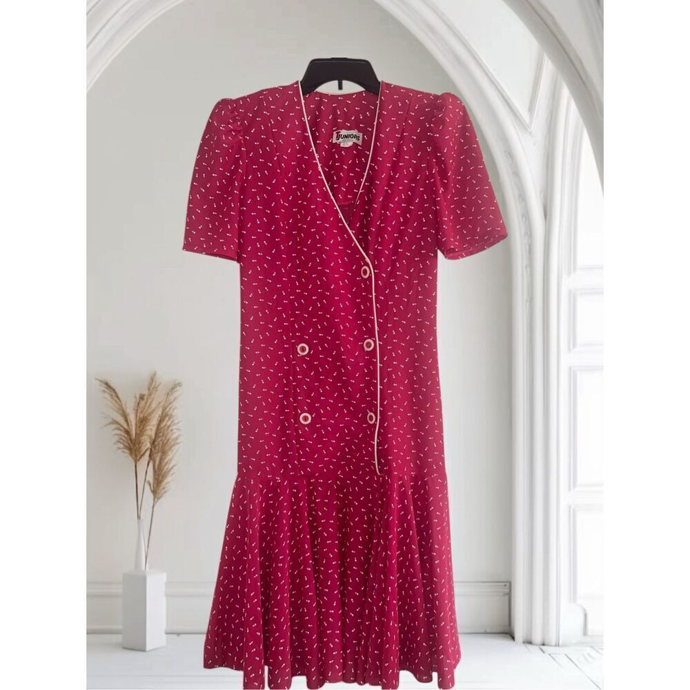 ✨Juniors Vintage Pink Roses Ruffle Mini Sz 9-10 Dress✨